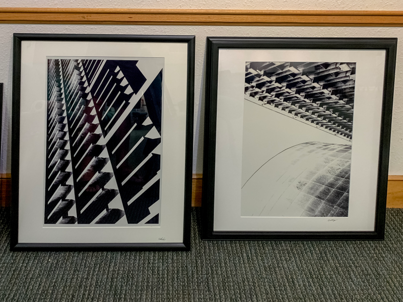 I drilled through the upper right side of the frame on the right.